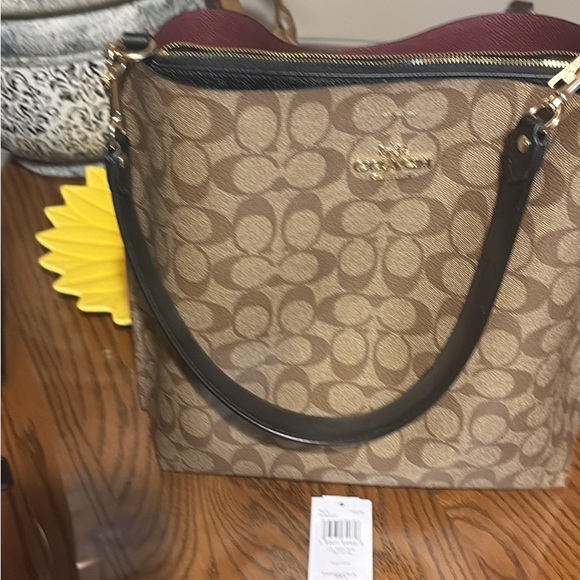 Coach Tan and Brown Signature Shoulder Bag - Picture 1 of 2